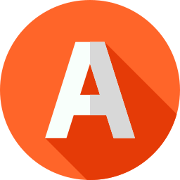 Letter A with orange background